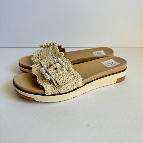 Dolce Vita Caster Sandals Pearl Beachy Coastal Slip On Shoes Platform Womens 8.5 - Picture 6 of 13